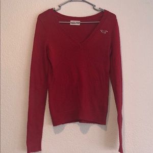 Hollister Red V Neck Sweater